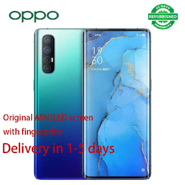 Refurbished oppo Reno3 Pro reno 3Pro 5g Smartphone with curved screen 48mp + 32mp + 8mp face and screen fingerprint double unlocking