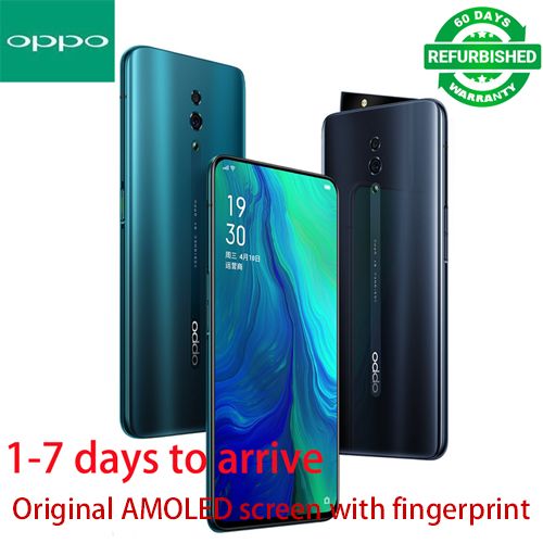 Refurbished oppo Reno 256GB/128GB+6GB face unlock  6.4-inch 48MP+16MP+5MP 2G / 3G / 4G /LTE DUAL SIMsmart phone Random Color,6+256（Fingerprint unlock）