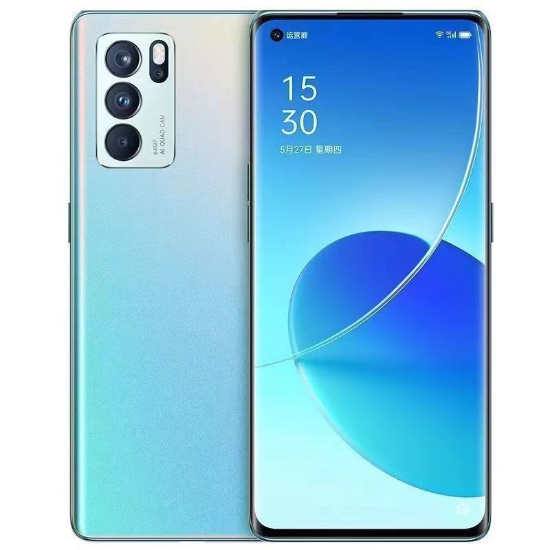 Refurbished OPPO Reno 6Pro 5G Phone 6.55 Inch Curved AMOLED 64MP+32MP 4500mAh In-screen Fingerprint Recognition, Facial Recognition Dual SIM Smartphone