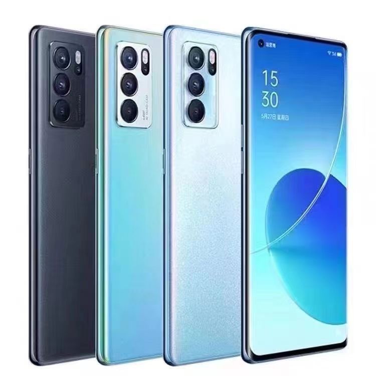 Refurbished OPPO Reno 6Pro 5G Phone 6.55 Inch Curved AMOLED 64MP+32MP 4500mAh In-screen Fingerprint Recognition, Facial Recognition Dual SIM Smartphone