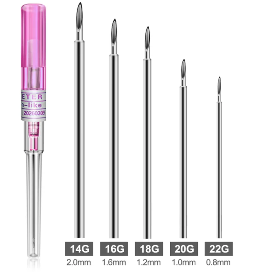 10pcs Disposable Piercing Needles 14/16/18/20/22G I.V Catheter Body Ear Nose Nipple Lip Piercing Tools Supplies