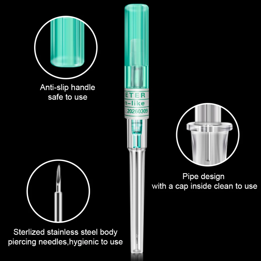 10pcs Disposable Piercing Needles 14/16/18/20/22G I.V Catheter Body Ear Nose Nipple Lip Piercing Tools Supplies