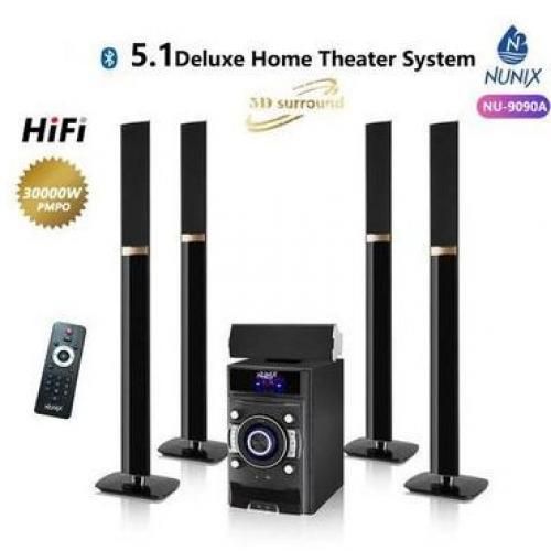 Nunix HOMETHEATRE SUB WOOFER SPEAKER System-BT/USB/FM 5.1CH 30000 Watts