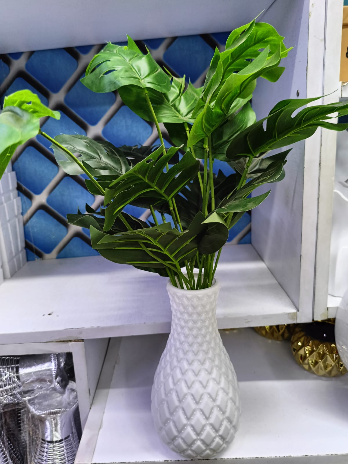 Artificial Table Top Monstera Flower with Vase