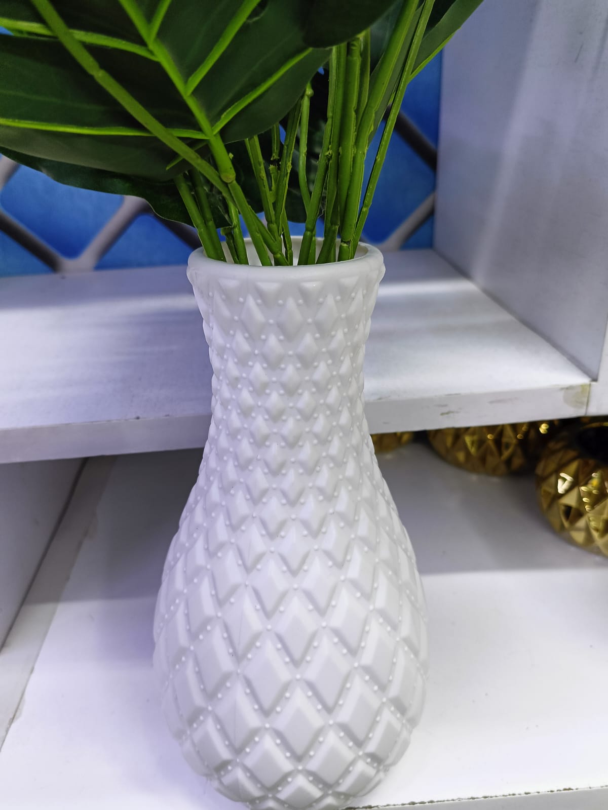 Artificial Table Top Monstera Flower with Vase