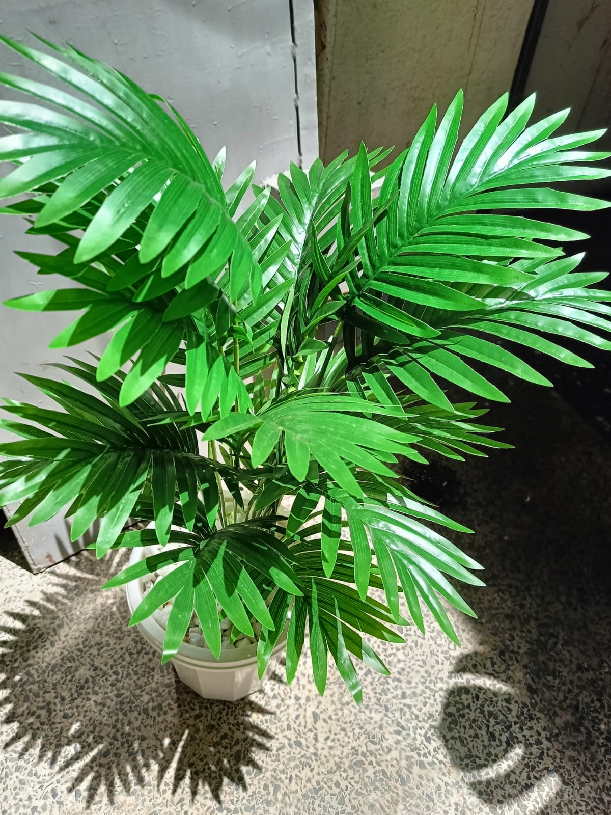 Artificial Palm Flower with Decor stones and Vase | add a luxurious touch to your interior setting and the same time, it is a zero maintenance.