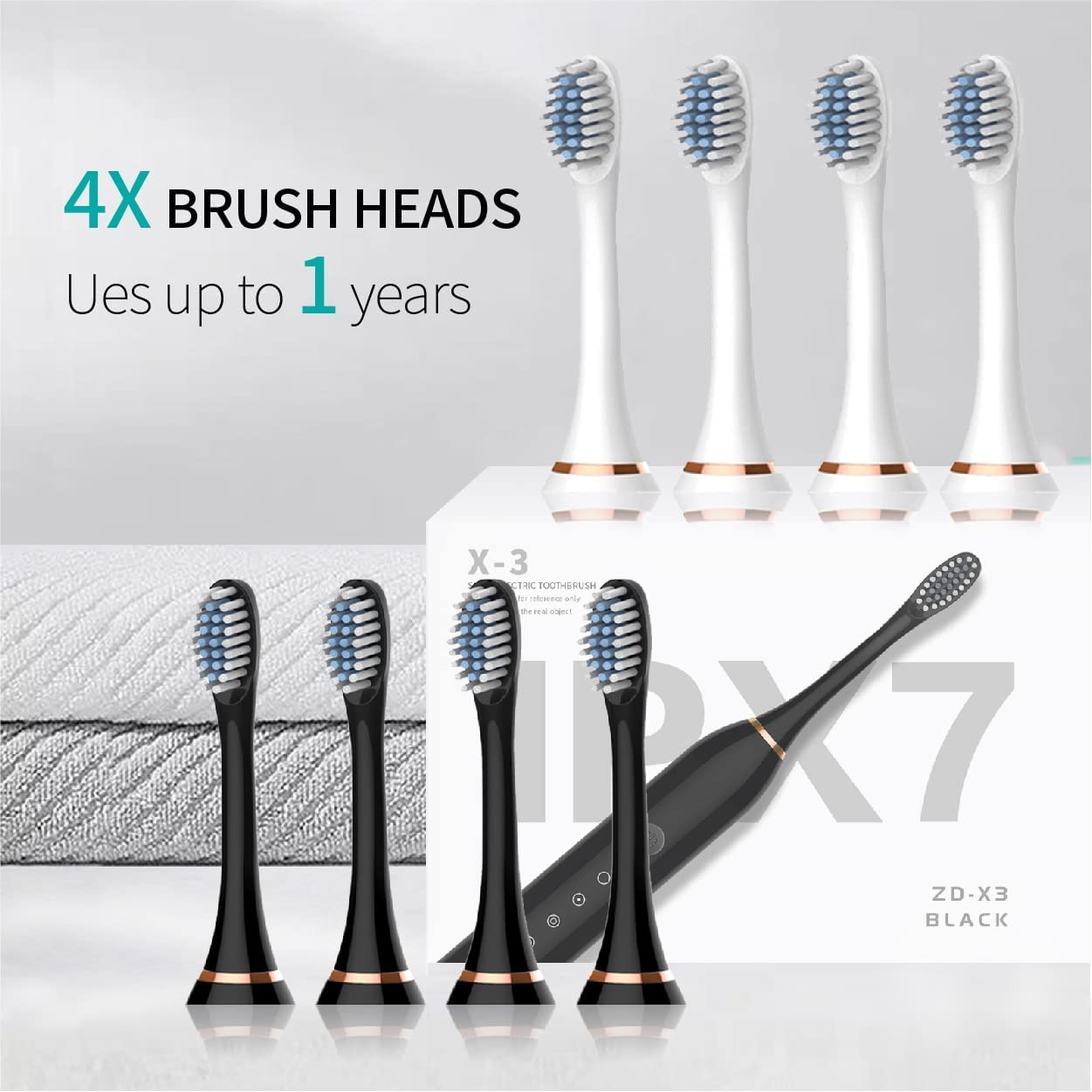 PAFEL X-3 Electric Toothbrush USB Charging Intelligent Timed Reminder With 6 Cleaning Modes IPX7 Waterproof Powerful Cleaning Electric toothbrushes