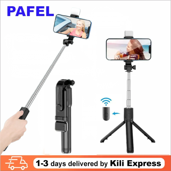 PAFEL Bluetooth selfie stick 3in1 phones tripod stand fill light telescopic selfie stick wireless remote control tripod Bluetooth live streaming mobile phone stands