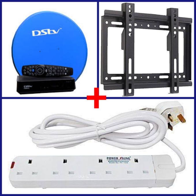 Dstv HD 9s + Dish Kit + 1M SUBSCRIPTION +EXTENSION+TV BRACKET 14''-43 INCHES