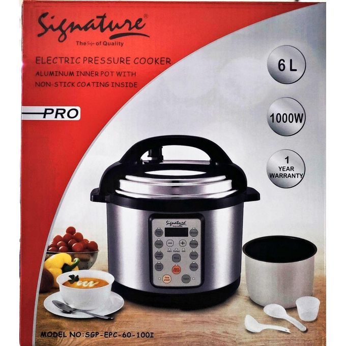 Signature 6.0L Signature Electric presure cooker with Non Stick inner pot 1000W