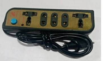 EXTENSION ;( 2 PCS )BLACK 5 PORT EXTENSION POWERFUL AND DURABLE CAN WITHHOLD ALL HOUSEHOLD APPLIANCES Default 5 PORT
