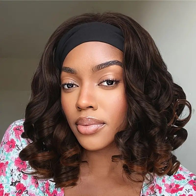 Tinted Brown Super Gorgeous soft premium synthetic HeadBand wig + Free gift inside!!!