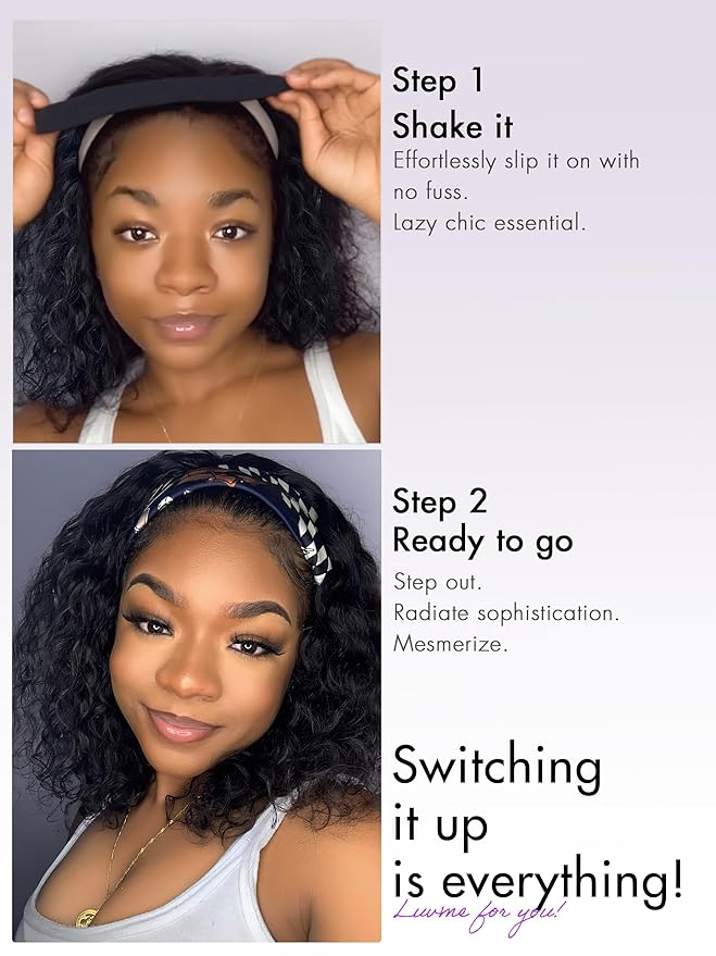 Tinted Brown Super Gorgeous soft premium synthetic HeadBand wig + Free gift inside!!!