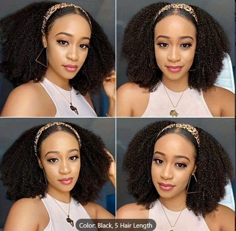 Soft Curly Synthetic Headband Wig + Free gift inside!!!