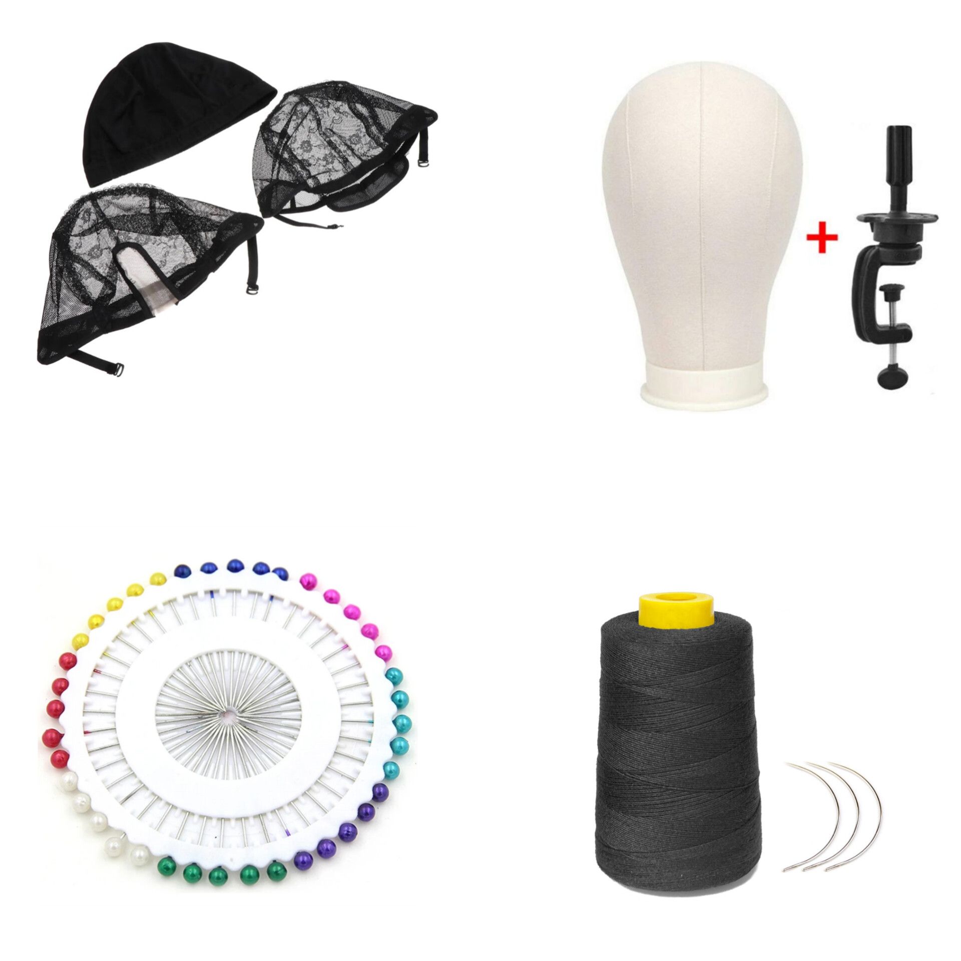 Begginer wig making full set, canvas head , stand , pins , 3pcs wig making set
Set for making wigs