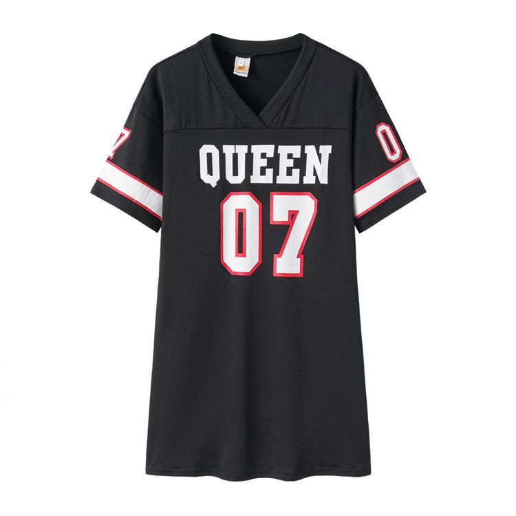 Women's Dresses Hip-hop Letter Printed Girls Short Sleeve Dresses