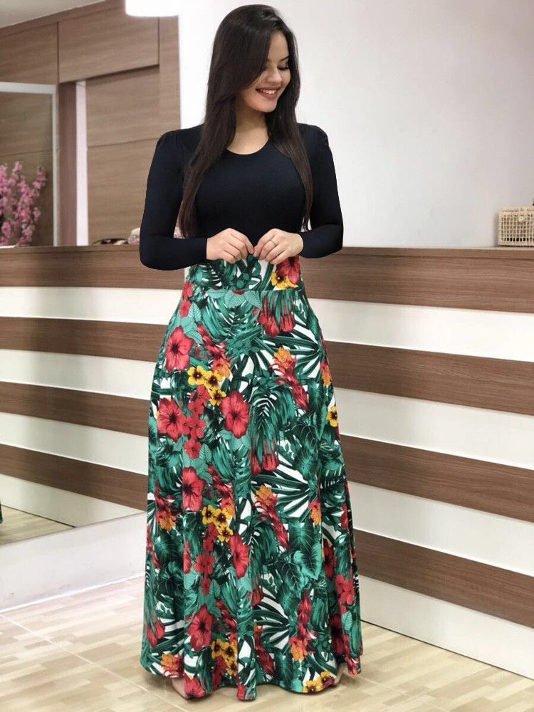 Elegant Party Maxi Dress Ladies Long Sleeve Casual Dress Fashion Women Dress