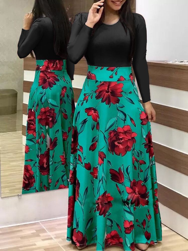 Elegant Party Maxi Dress Ladies Long Sleeve Casual Dress Fashion Women Dress