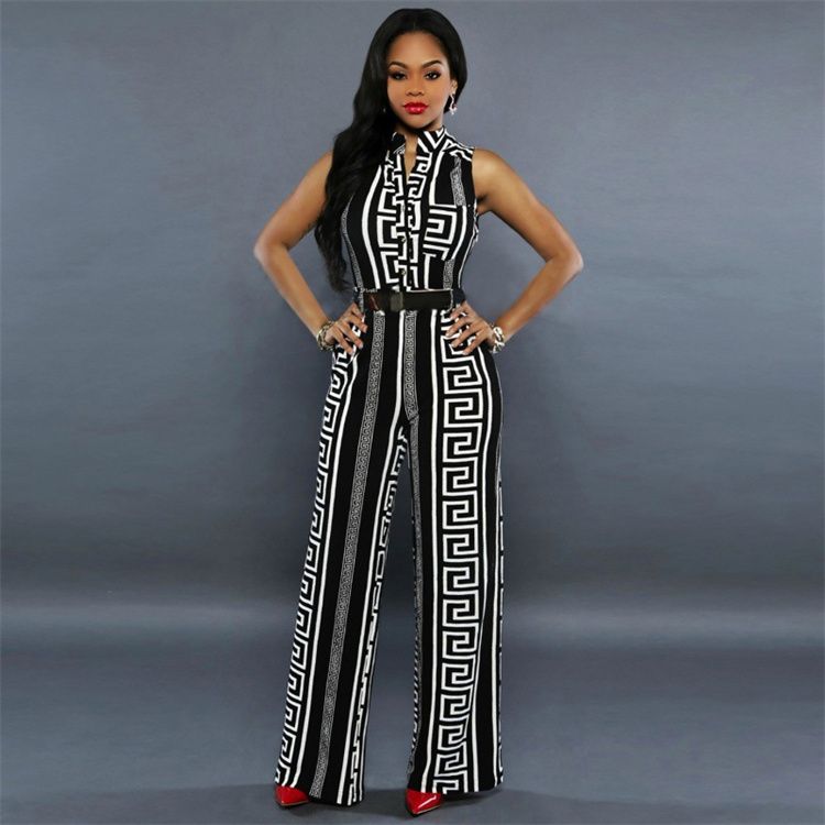 Summer Sexy Blockbuster Fashion Women's Loose Slimming Recreational Couplet Pants Cylinder Sleeveless Jumpsuit