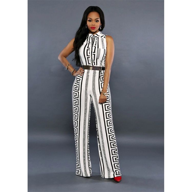 Summer Sexy Blockbuster Fashion Women's Loose Slimming Recreational Couplet Pants Cylinder Sleeveless Jumpsuit