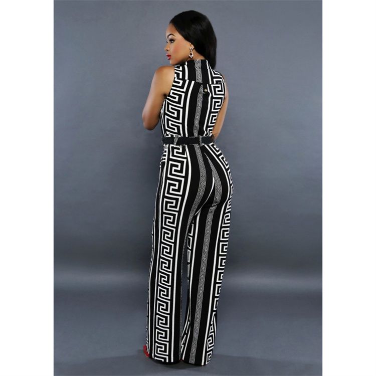 Summer Sexy Blockbuster Fashion Women's Loose Slimming Recreational Couplet Pants Cylinder Sleeveless Jumpsuit