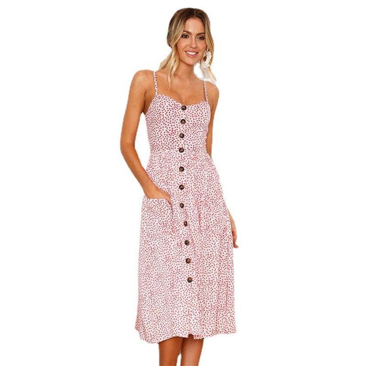 New Summer Sunflower Pineapple Pattern Printing Sexy Dress