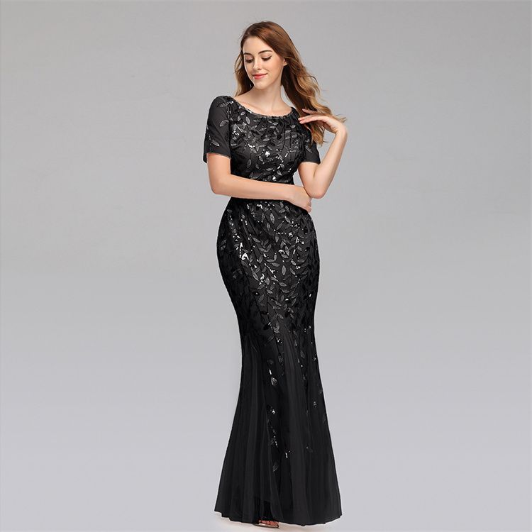 Women Evening Dresses Sexy Long Sleeves Host Full Dress Lady Concert Dress Women Party Dress