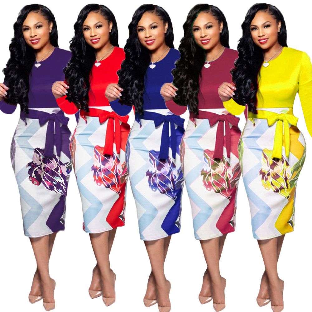Women Short Sleeve Floral Print Bodycon Dresses Sexy Office Work Dress Party Dress
