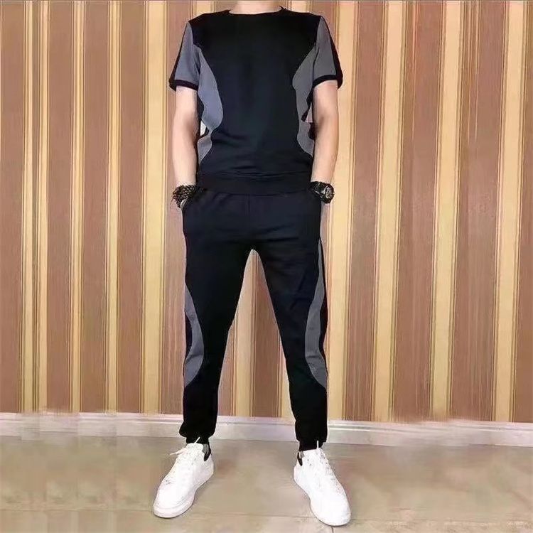 1 Set(Sweatshirts+Sweatpants) Fashion Men’s Trousers And T-shirts Super Value Breathable Casual Joggers Sweatpants