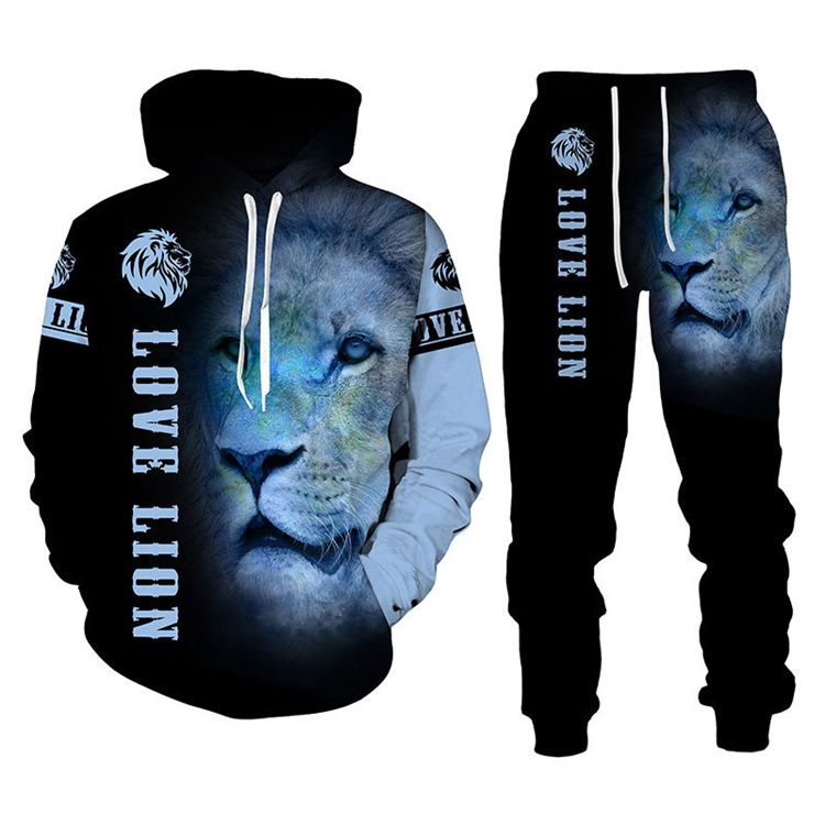 Long Sleeve T Shirt Sweatpants Suit Men Streetwear Vintage Oversized Men Clothing 2 Piece Sets
