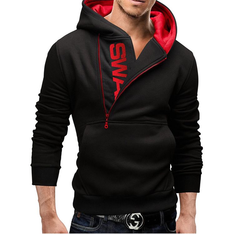 Men Letter Printed Hoodie Sweatshirt Long Sleeve Hooded Jacket Sportswear