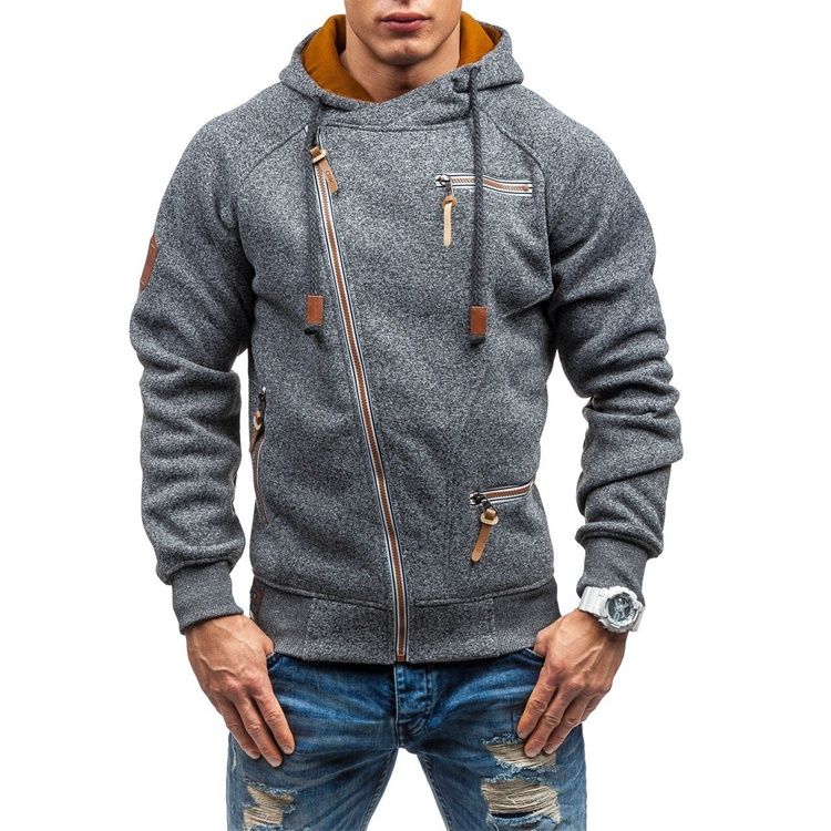 Fashion Casual Men Hoodies Sweatshirt Men Hoodie Pullover Zipper Plus Size Blouse Men Coat