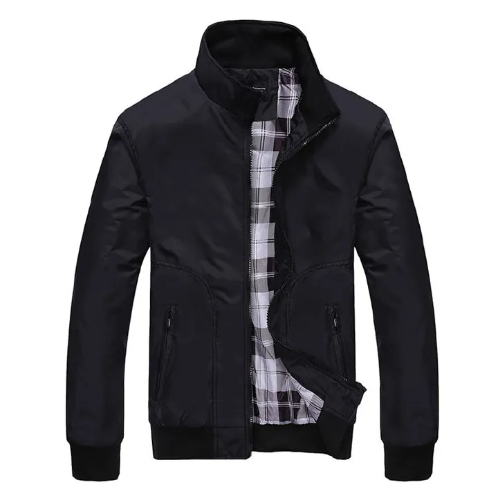 Men Fashion Solid Color Zipper Jackets Workwear Spring Men's Stand Collar Casual Outwear Tops Coat Tops Baseball Jacket