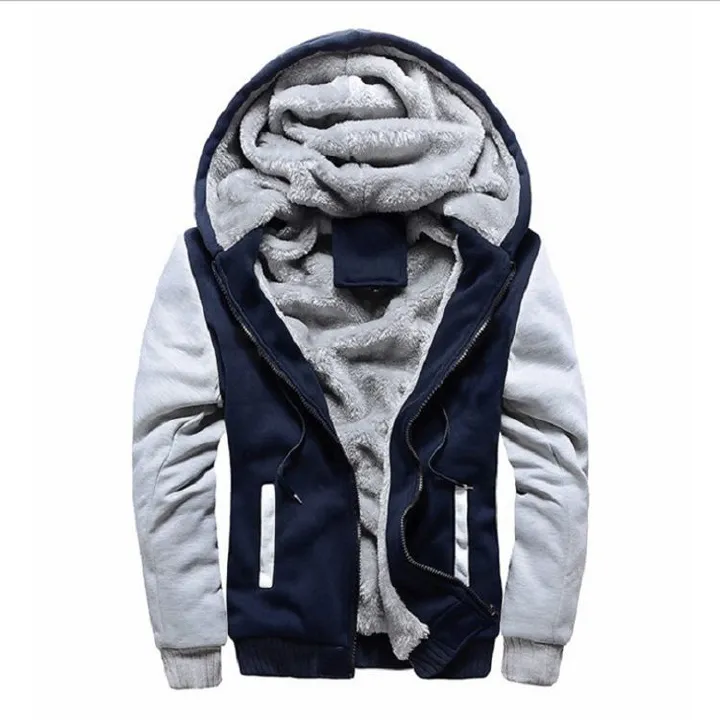 Plus Size Thick Warm Fleece Coats Men Hoodies Coat Men Jackets Sweatshirts