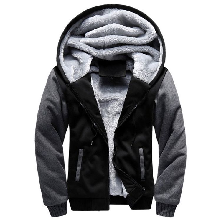 Plus Size Thick Warm Fleece Coats Men Hoodies Coat Men Jackets Sweatshirts