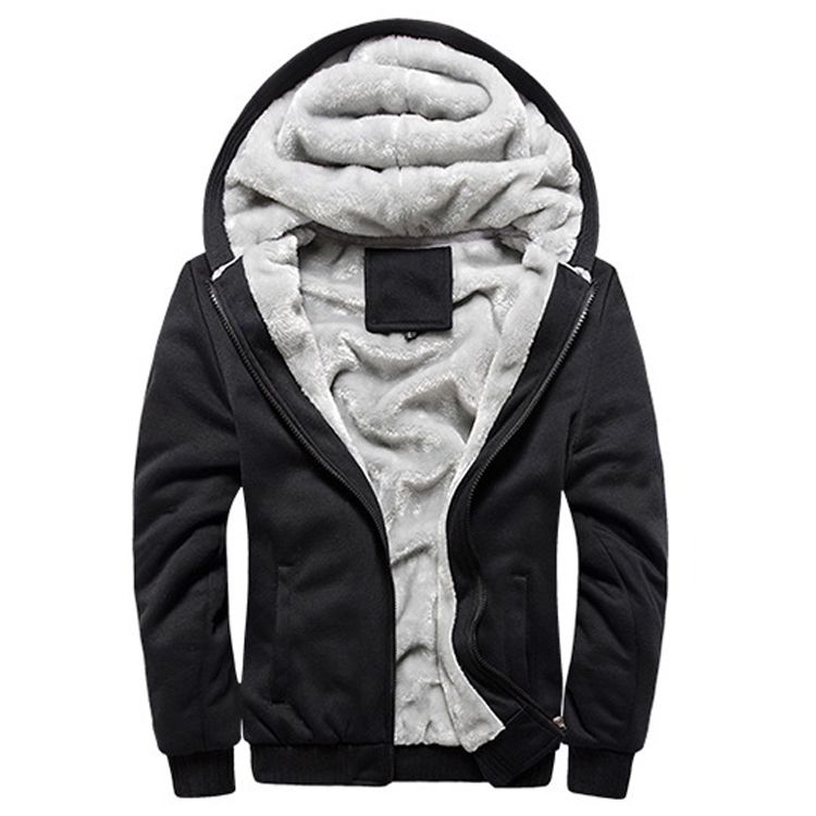 Plus Size Thick Warm Fleece Coats Men Hoodies Coat Men Jackets Sweatshirts