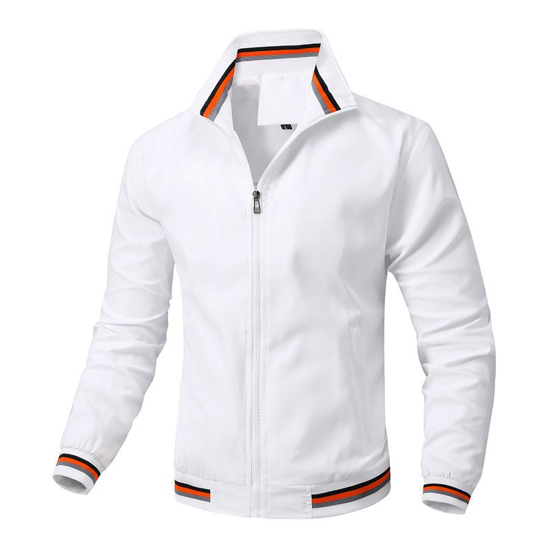 New Casual Fashion Baseball Collar Plain Winter Jacket Zip Up Classic Windbreaker Coats Trendy Men's Clothing