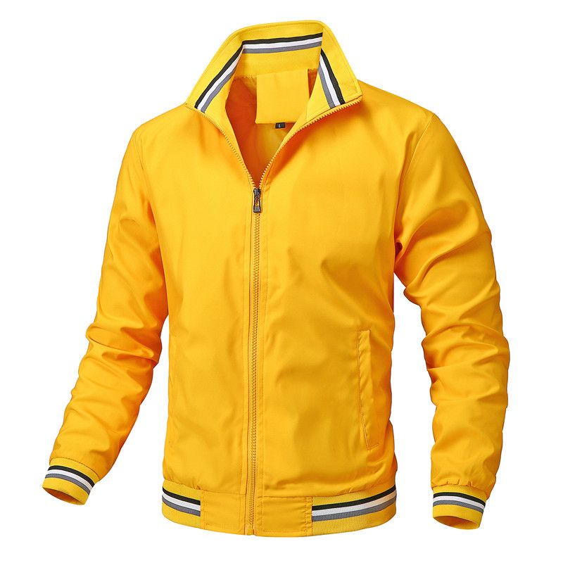 New Casual Fashion Baseball Collar Plain Winter Jacket Zip Up Classic Windbreaker Coats Trendy Men's Clothing
