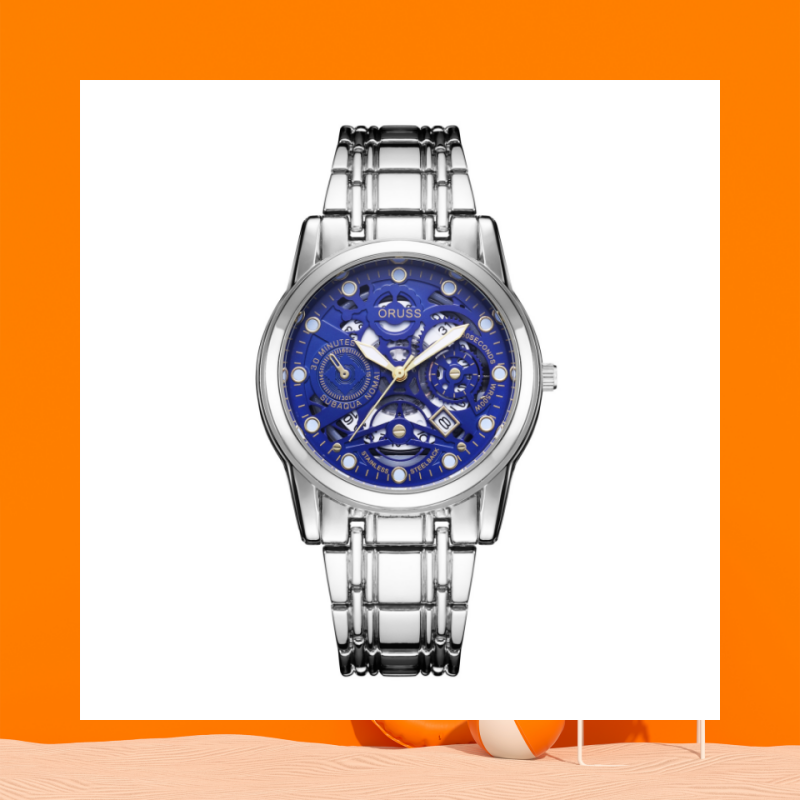 Swiss Brand High Quality Fully Automatic Movement Watch Men's Hollowed Out Men's Calendar Luminous Non Mechanical Watch Korean Version Steel Watch Business And Leisure Personalized Watch