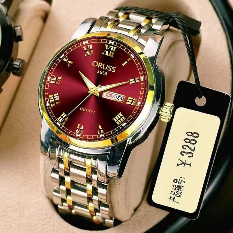 Swiss Brand Genuine Quartz Watch With Original Movement Automatic Watch Circular Design Classic Hot Selling Minimalist Dual Calendar Luminous Male Watch Business Fashion Leisure Sports Watch