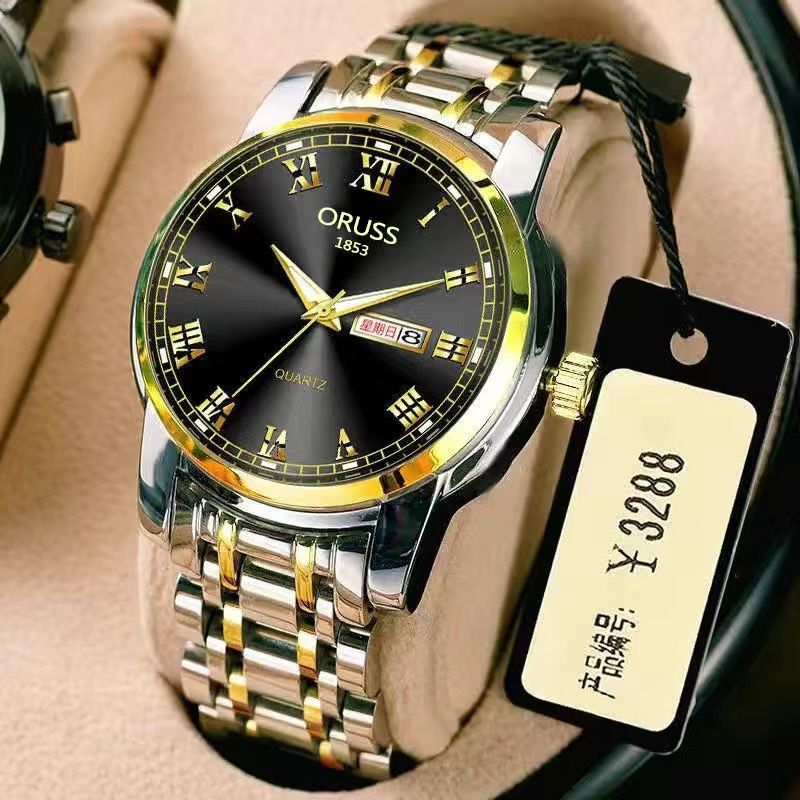 Swiss Brand Genuine Quartz Watch With Original Movement Automatic Watch Circular Design Classic Hot Selling Minimalist Dual Calendar Luminous Male Watch Business Fashion Leisure Sports Watch