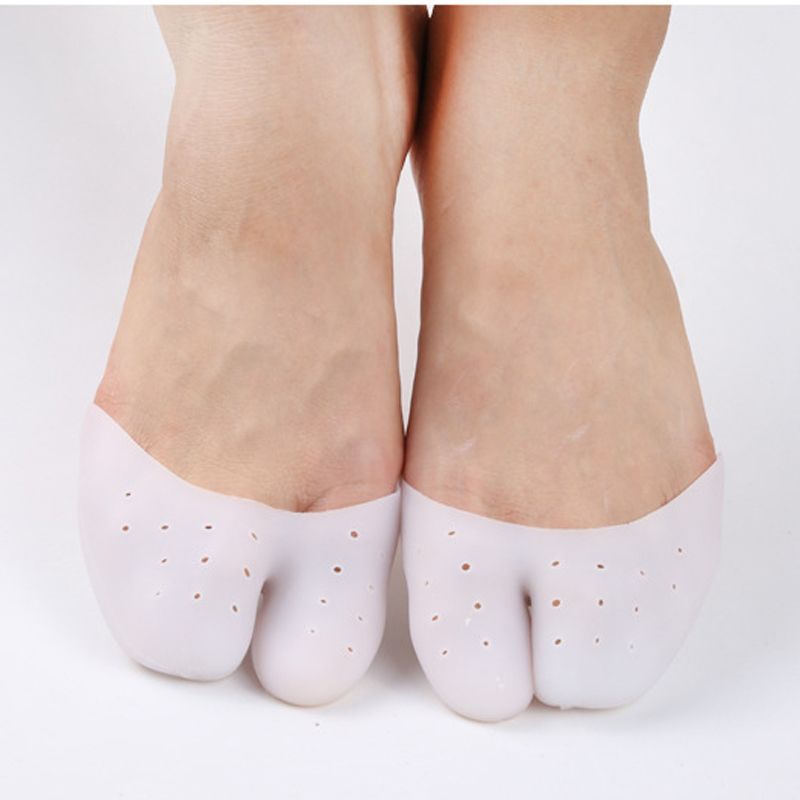 New Arrival 1pair Soft Forefoot Foot Pads Silicone Gel Insoles Pointe Toe Finger Cover Pain Protector High Heels Gel Pads for Feet Ballet Foot Care