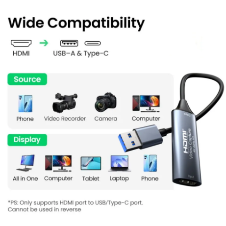 1PC Type-C Video Capture Card 4K HDMI-compatible  For Switch Xbox PS5/4 Live Broadcast Stream