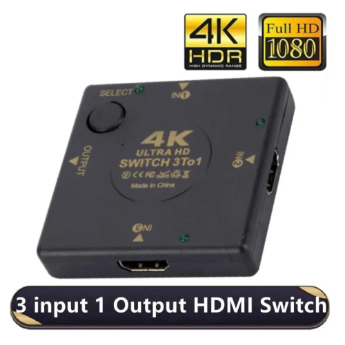 1PC 3 Port HDMI Switch 3 input 1 Output Female to Female HDMI Switcher Splitter Box Selector for HDTV 4K/1080P VIdeo Switch
