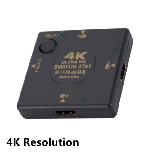 1PC 3 Port HDMI Switch 3 input 1 Output Female to Female HDMI Switcher Splitter Box Selector for HDTV 4K/1080P VIdeo Switch