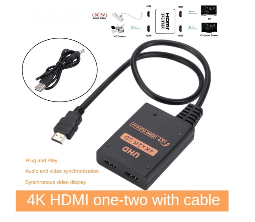 4k HDMI Splitter Practical Fast And Stable High Quality Crystal Clear Multifunction Consumer Electronics Highly Rated Video Divider