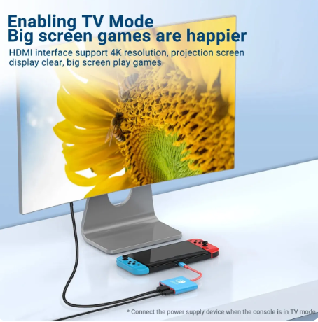 1PC Switch Dock 4K HDMI USB 3.0 Hub Adapter USB C Splitter TV Portable Docking Station for Nintendo Laptops PC iPad MacBook Air Pro