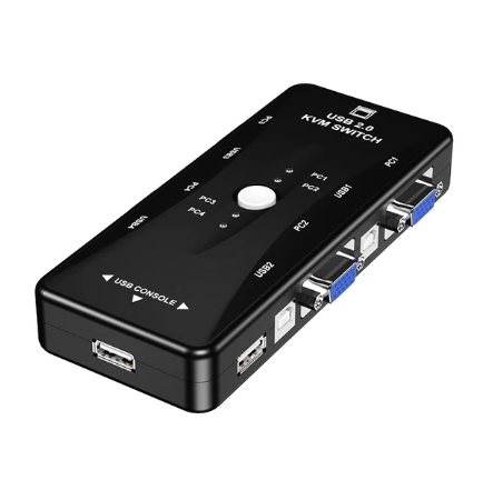 1PC Port VGA KVM Switch 1080P USB2.0 VGA Splitter Mouse Keyboard Printer Pendrive Share Switcher Box Adapter 2 In 1 Out or 4 in 1 Out KVM Switch