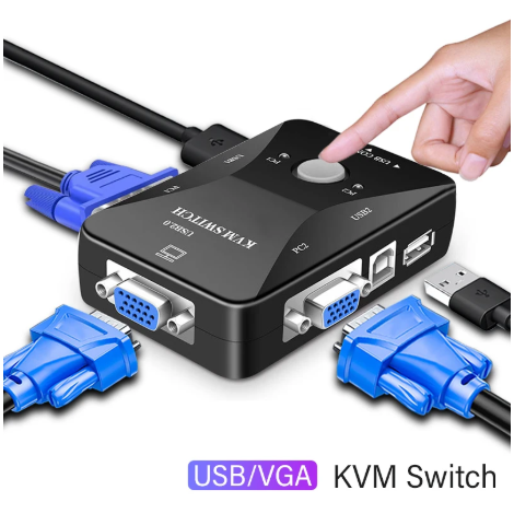 1PC Port VGA KVM Switch 1080P USB2.0 VGA Splitter Mouse Keyboard Printer Pendrive Share Switcher Box Adapter 2 In 1 Out or 4 in 1 Out KVM Switch