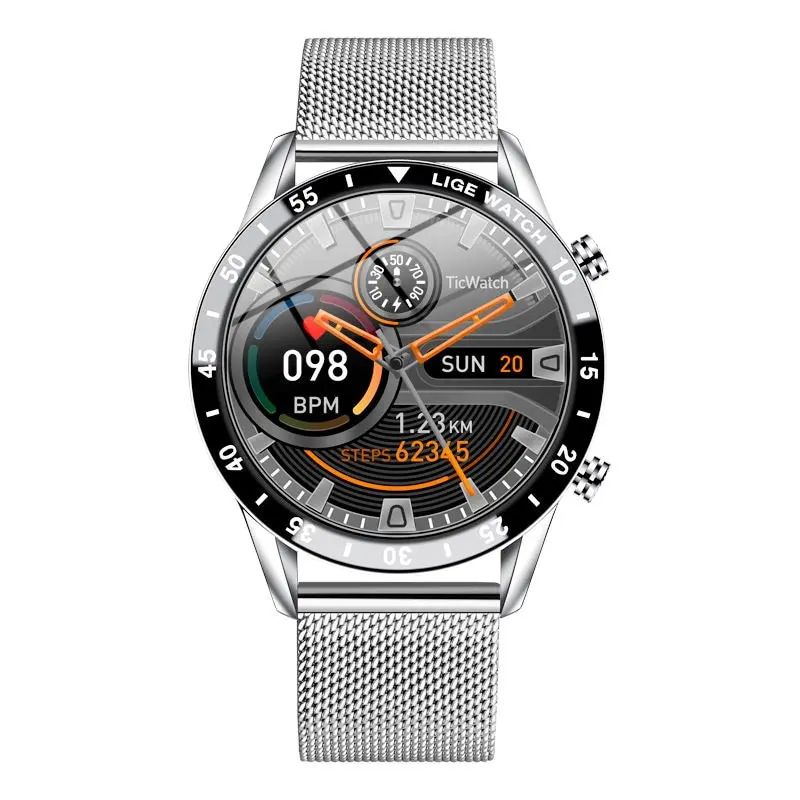 LIGE 2024 Smart Watch Men Full Circle Touch Screen Bluetooth Call Men Smartwatch Waterproof Sport Activity Fitness Watch+Box
